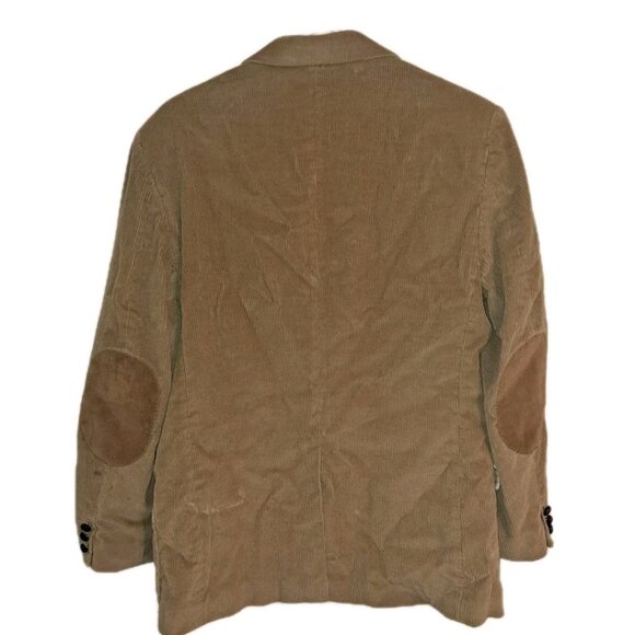 WFF By Farrah Mens 42R Corduroy Blazer Tan Elbow Patch Buttons Vintage - Picture 2 of 5